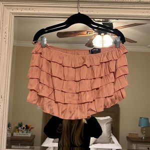 Strapless ruffle tube top-blush